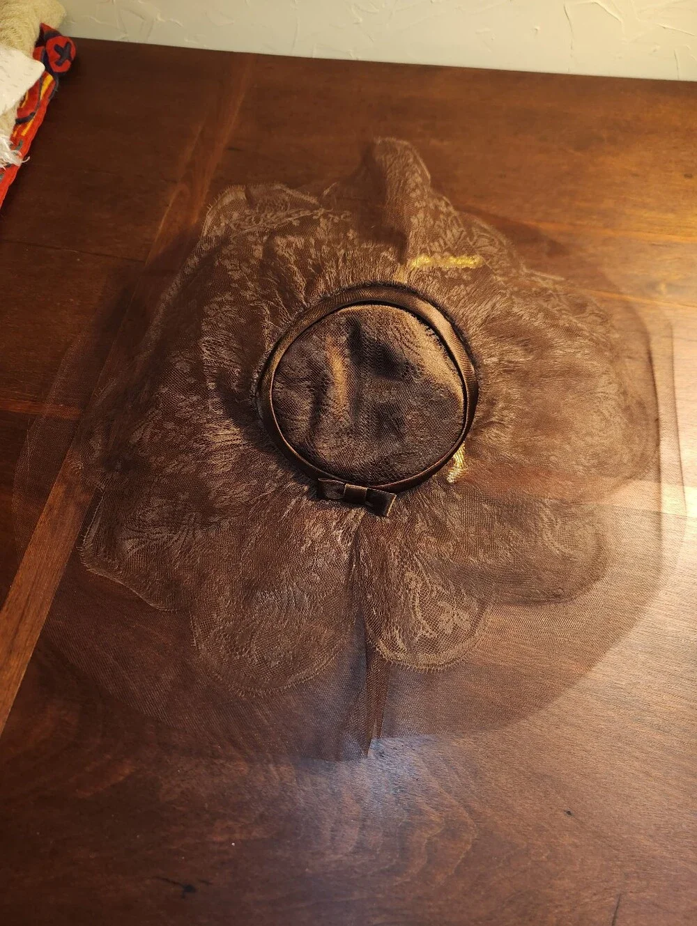 Vintage Brown Mesh Fascinator Hat with Veil